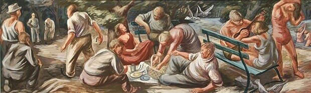 Untitled (Mural study, picnic in the park)