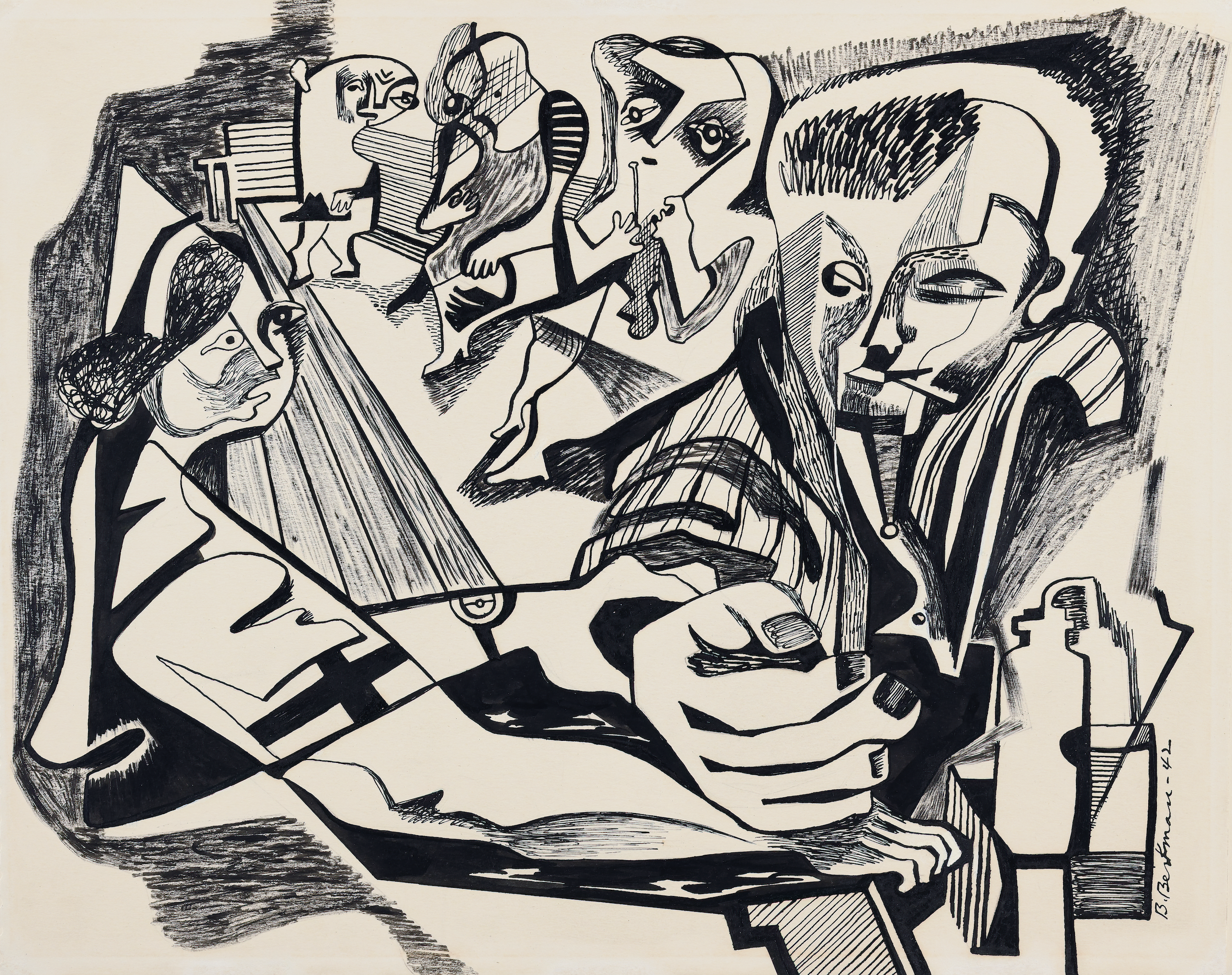 Untitled (Figures on a bench)