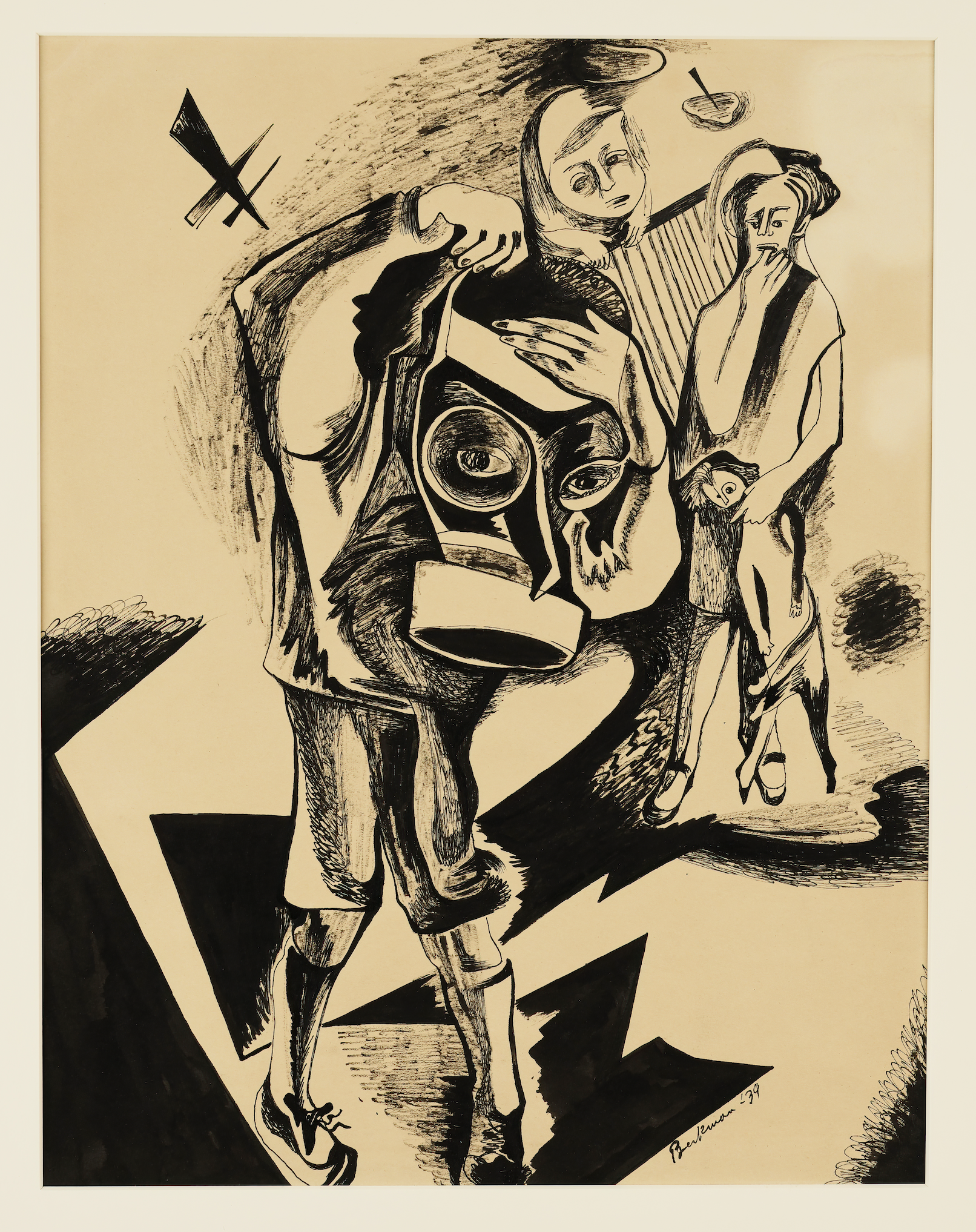 Untitled (Figures with gas mask)