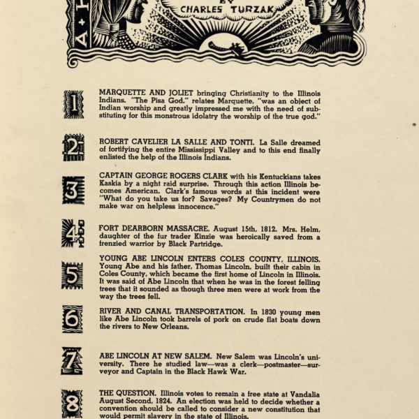 Charles Turzak's History of Illinois in Woodcuts