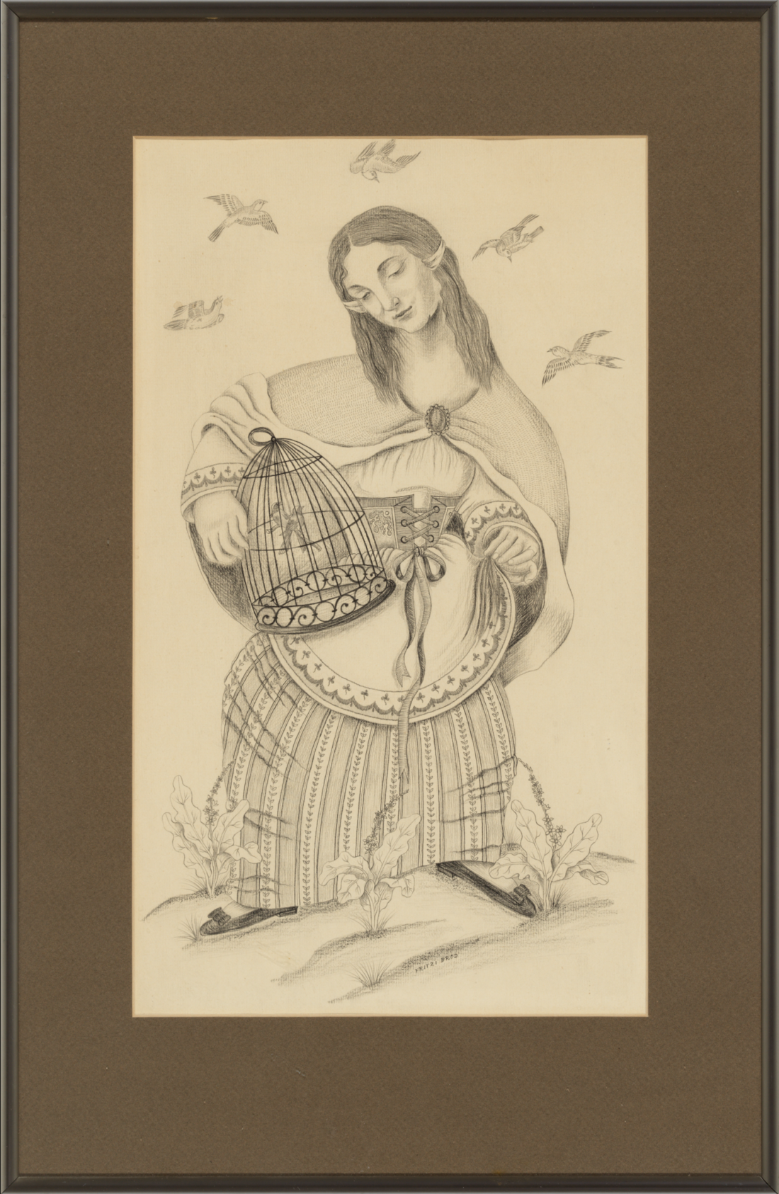 Untitled (Woman with birds)