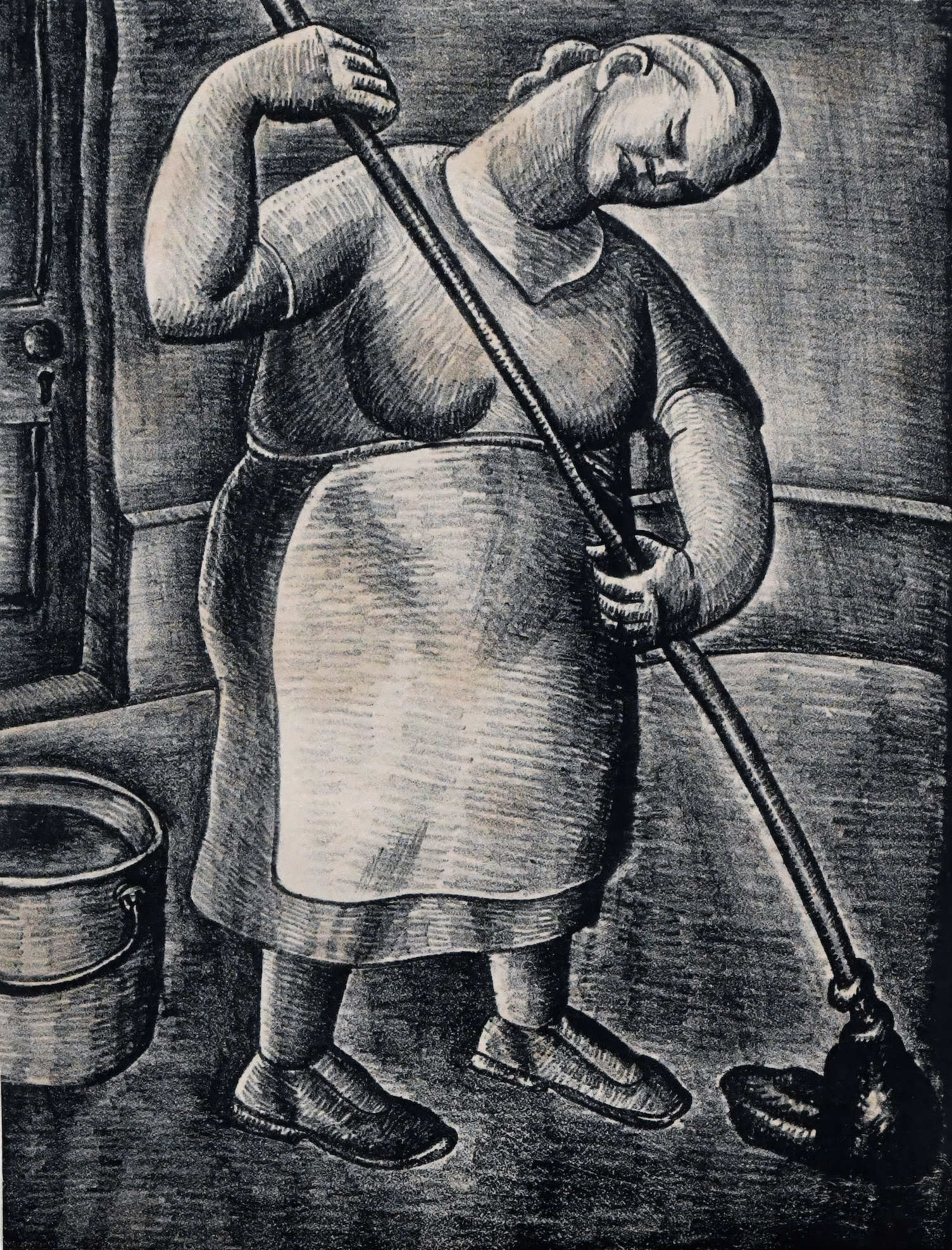 Untitled (Woman mopping)