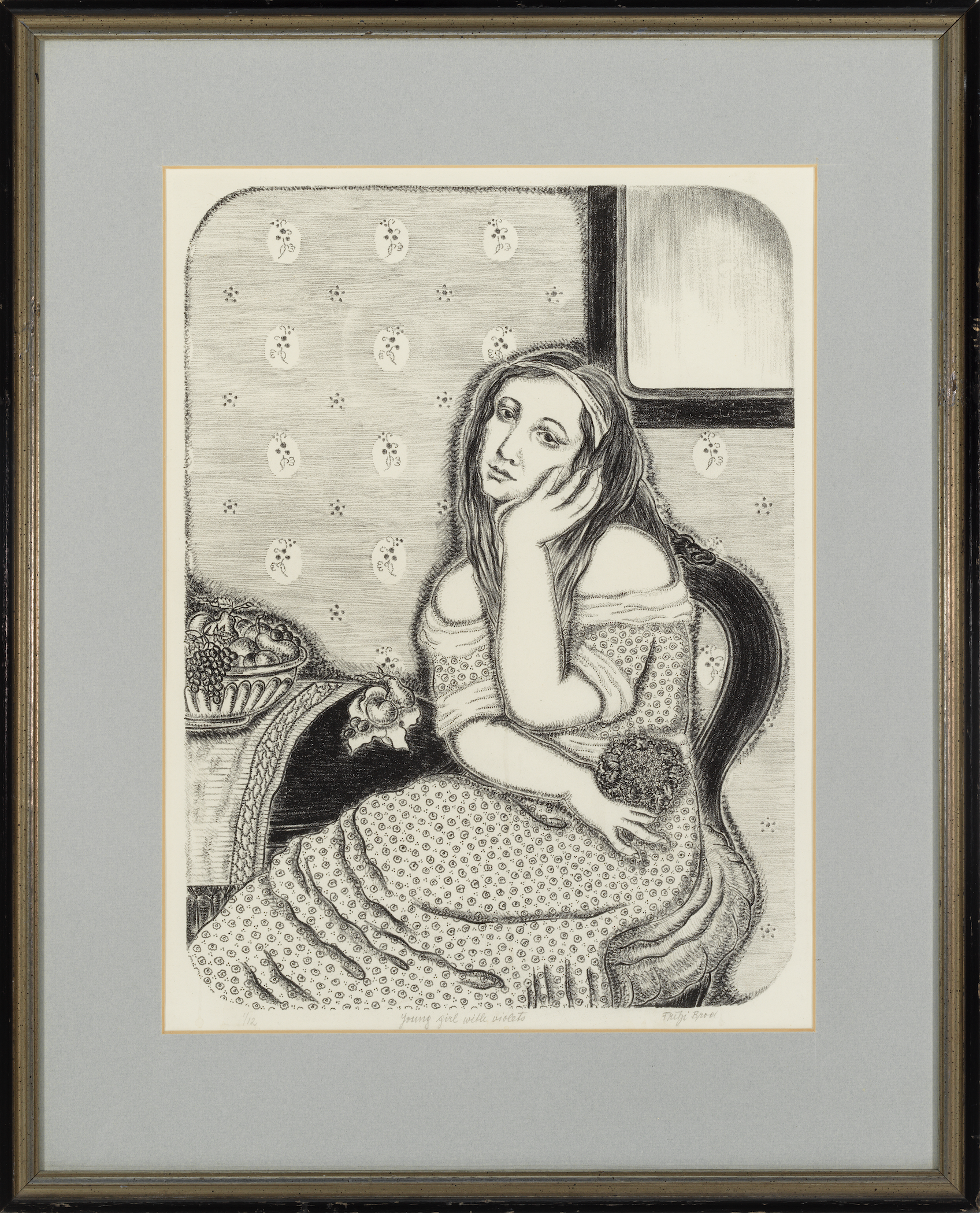 Sketch for Young Girl with Flowers