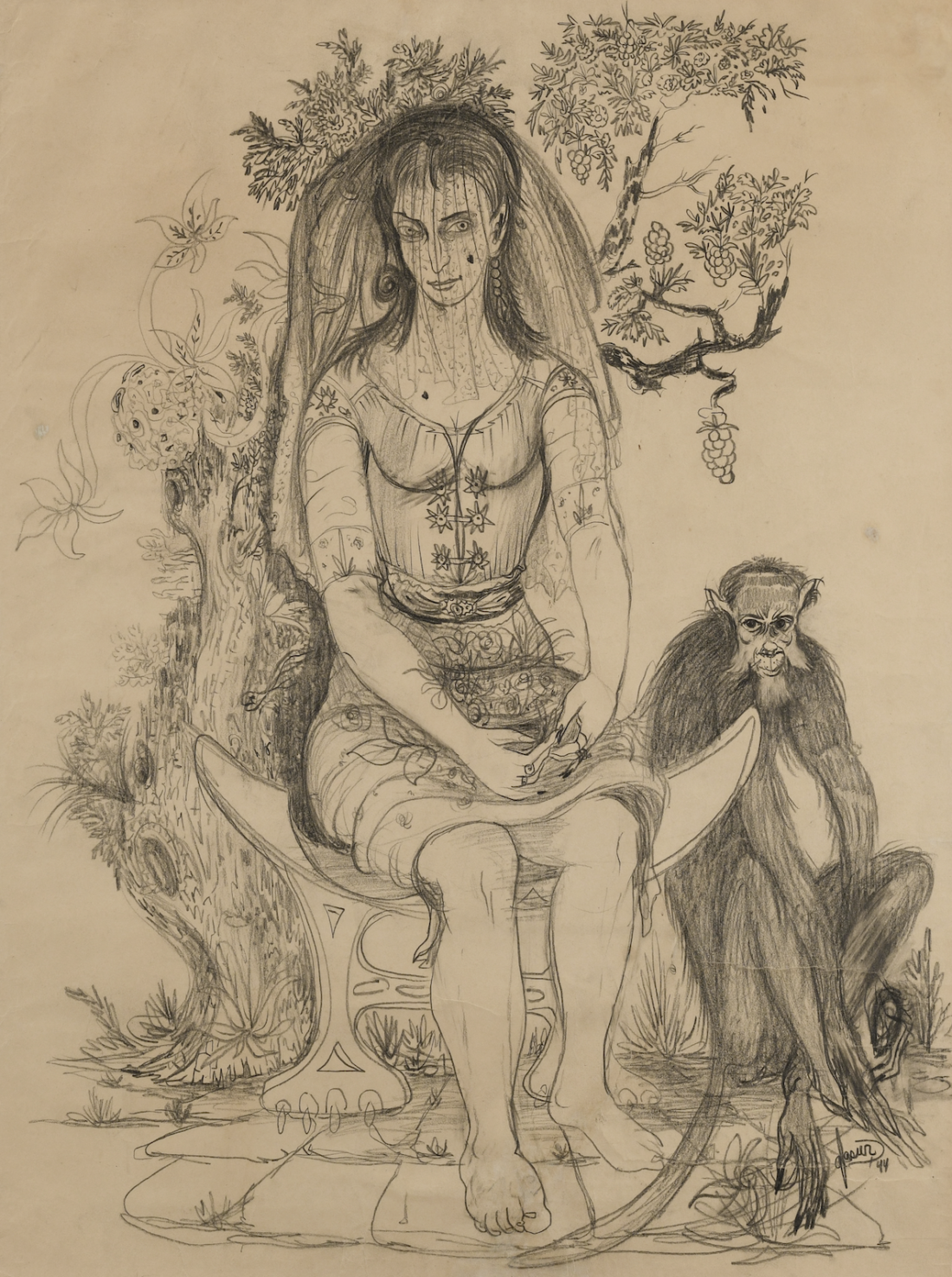 Untitled (Woman and monkey)