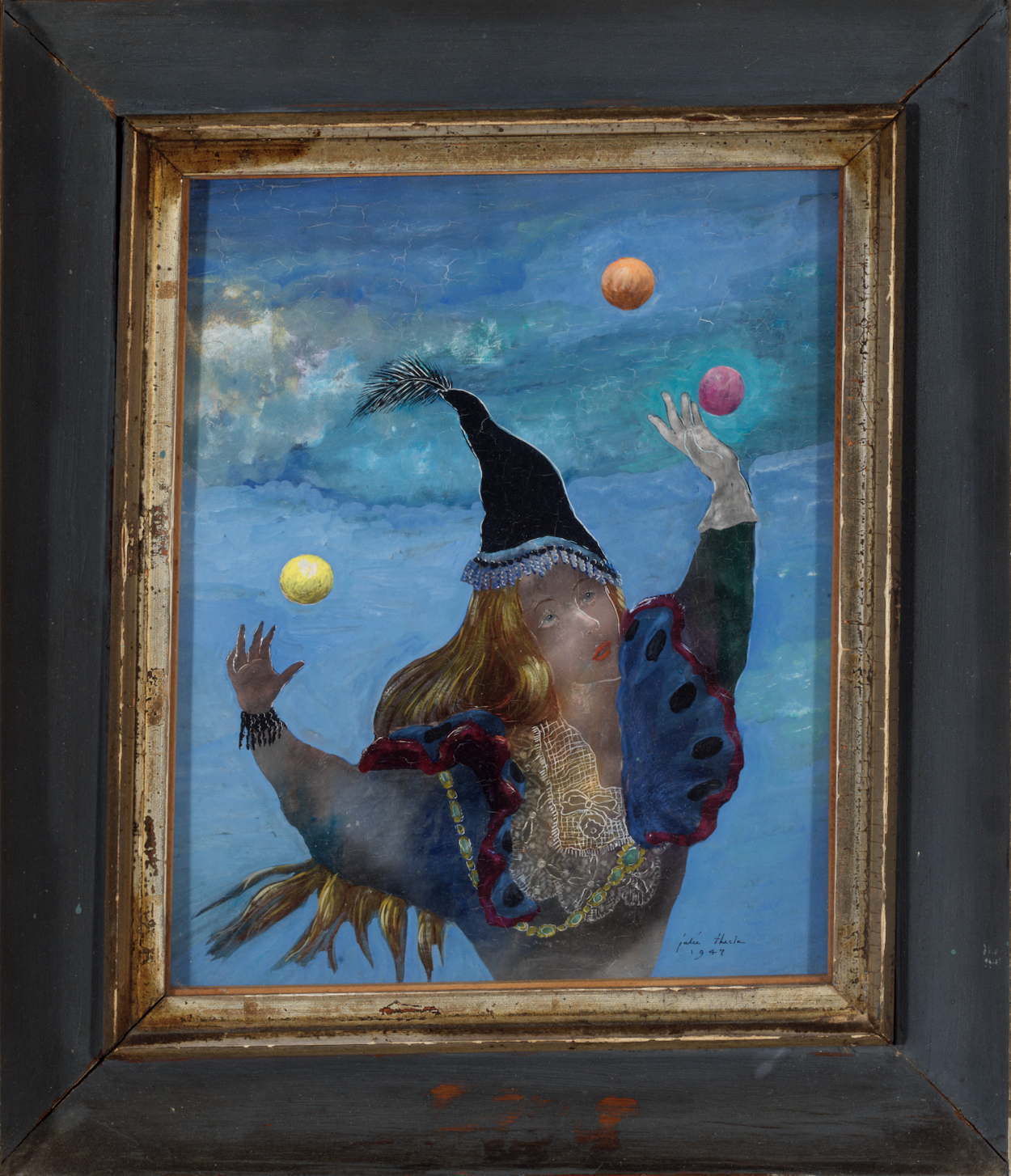 Untitled (Woman juggling in the sky)