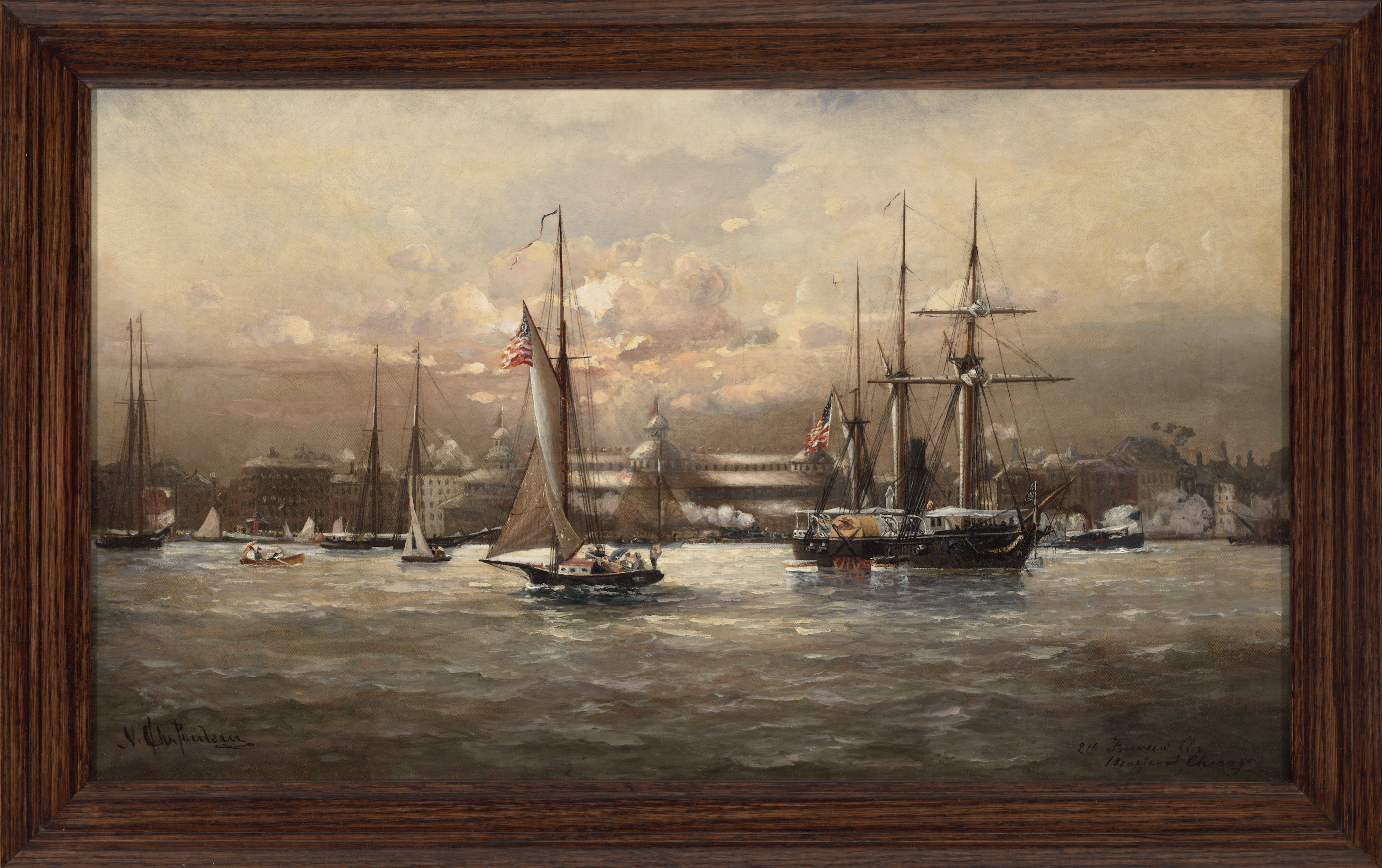 Untitled (Ships with American Flags)