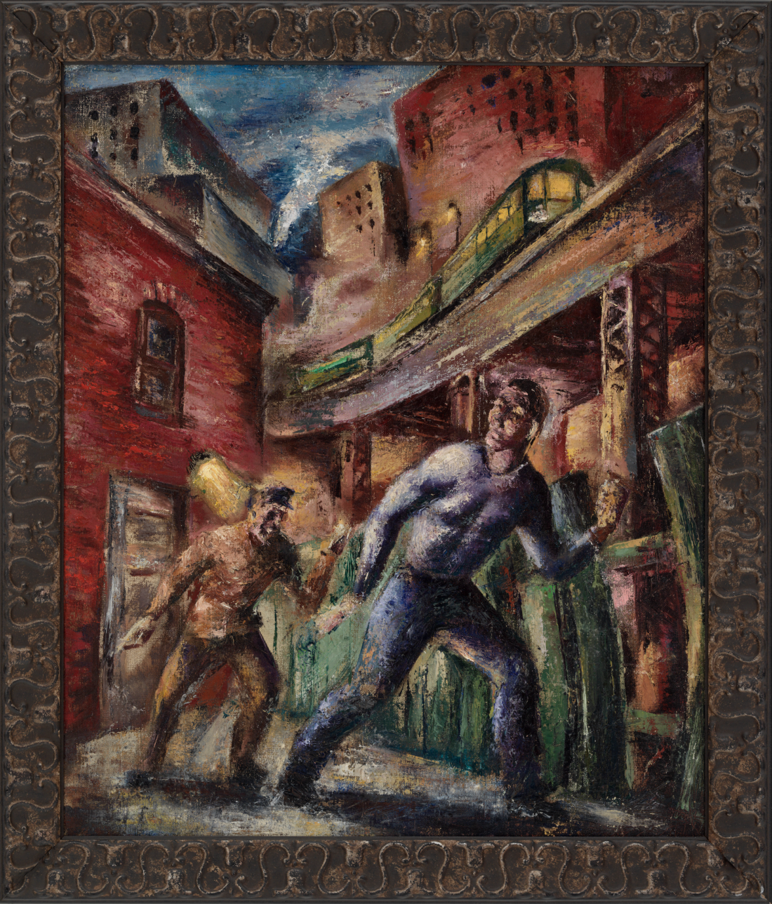 Untitled (Two Male Figures under L Train)