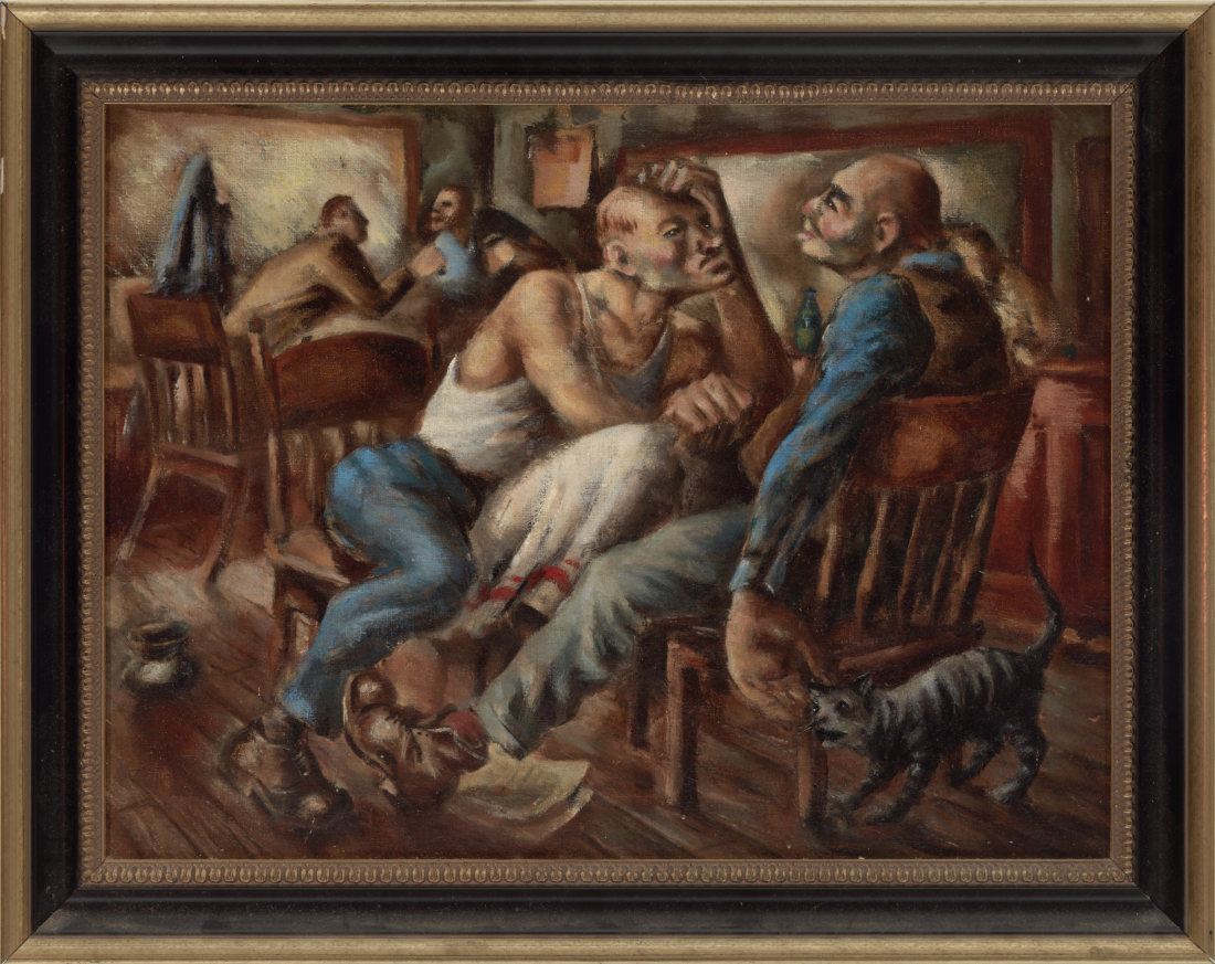 Untitled (Men in Bar with Cat)