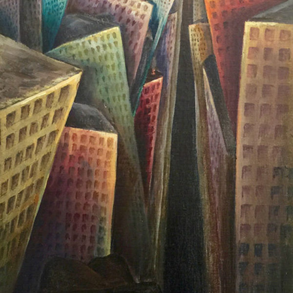 Fred Rappaport's Self Portrait With Chicago Skyline