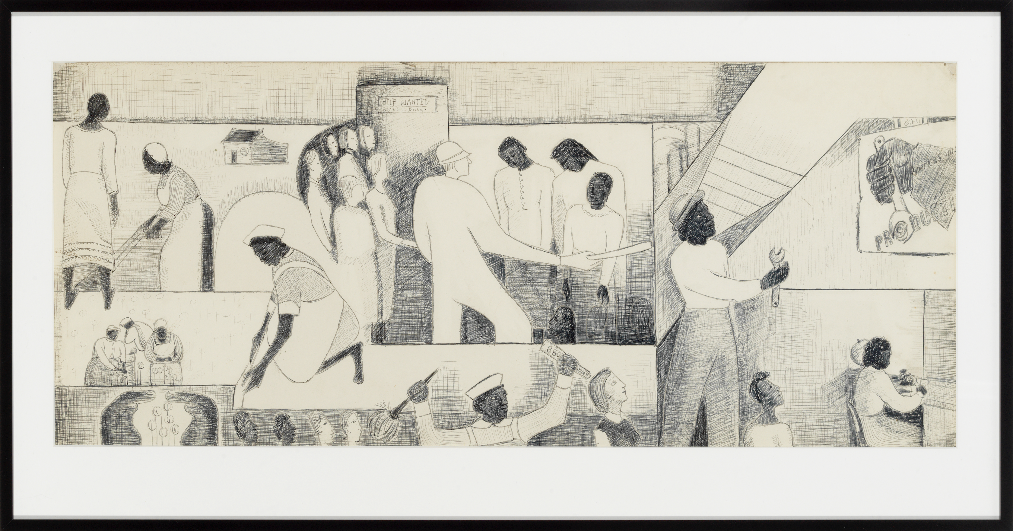 The Negro in Professional Life - Mural Study featuring Women in the Workplace