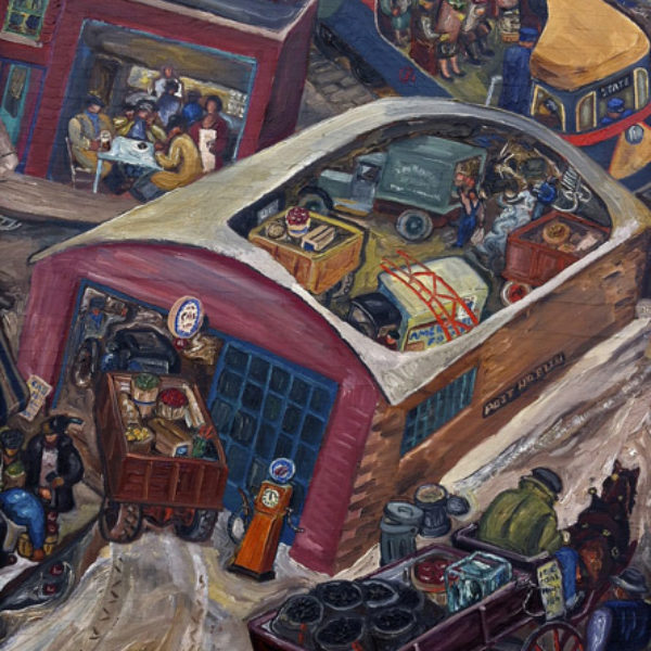 Adrian Troy's Untitled (Street scene with cutaway interiors)