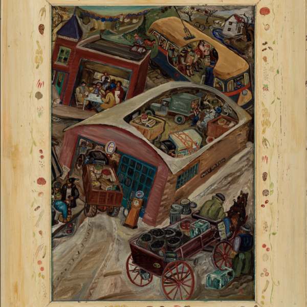 Adrian Troy's Untitled (Street scene with cutaway interiors)