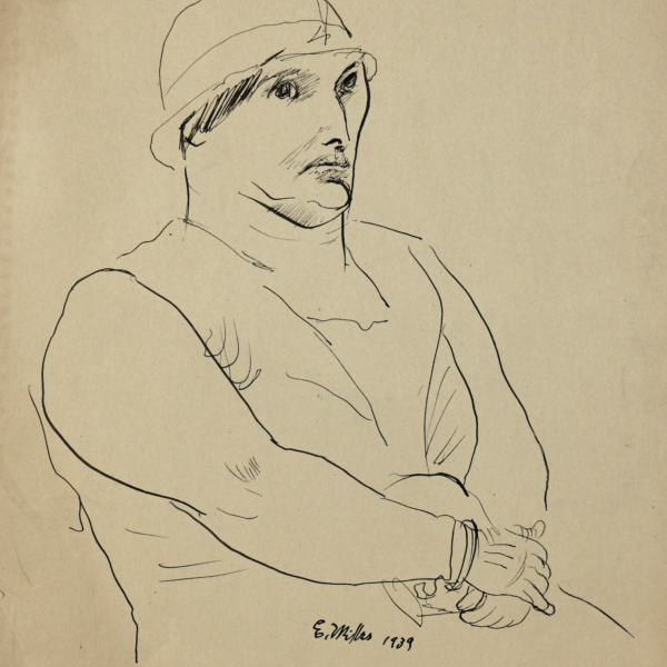 Edgar Miller's Untitled (Figure with hat and crossed hands)