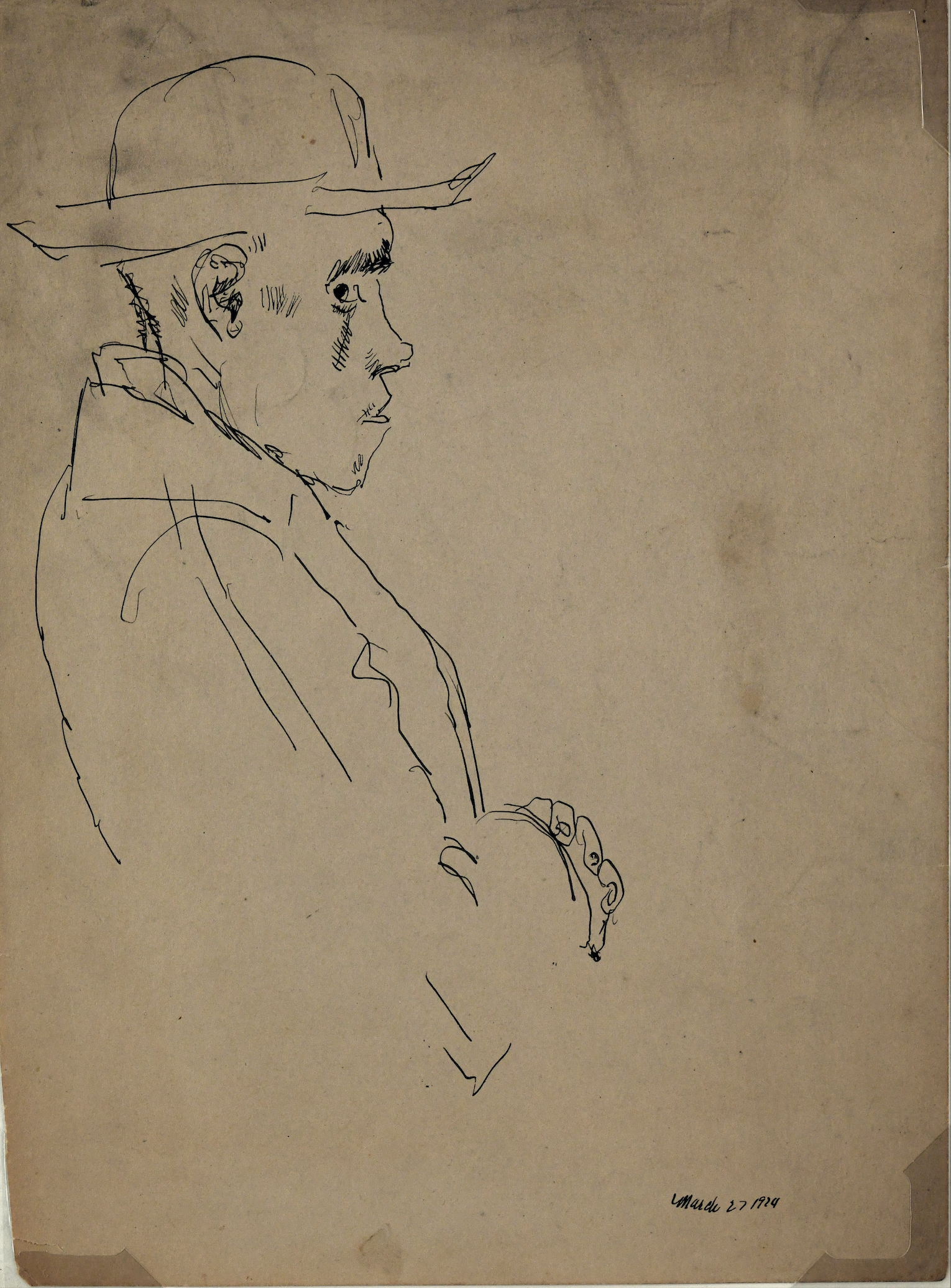 Untitled (Man with hat in profile)