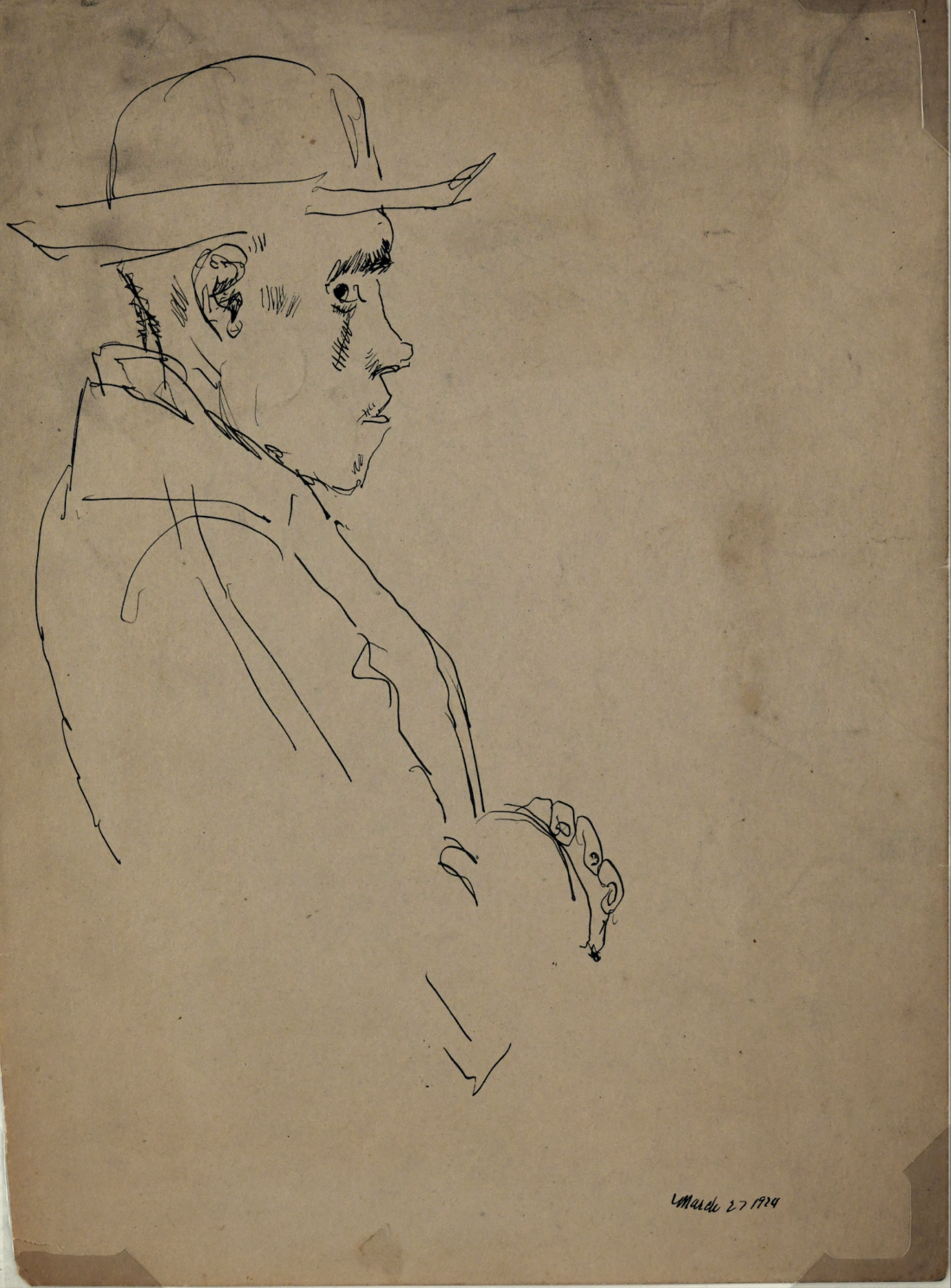 Untitled (Man with hat in profile)