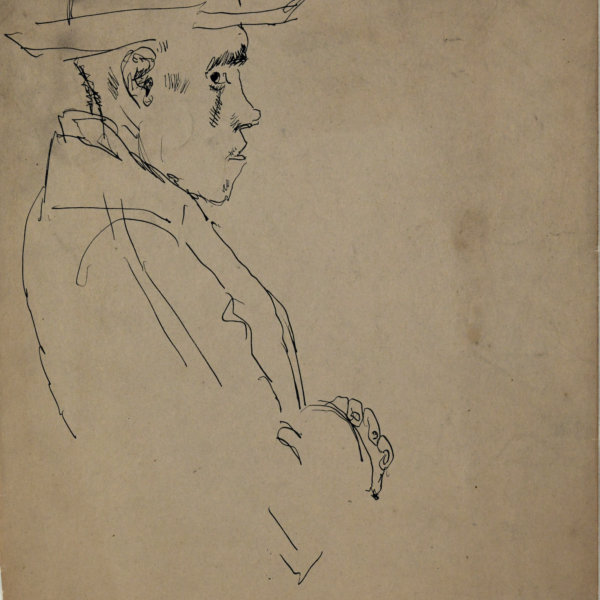 Edgar Miller's Untitled (Man with hat in profile)