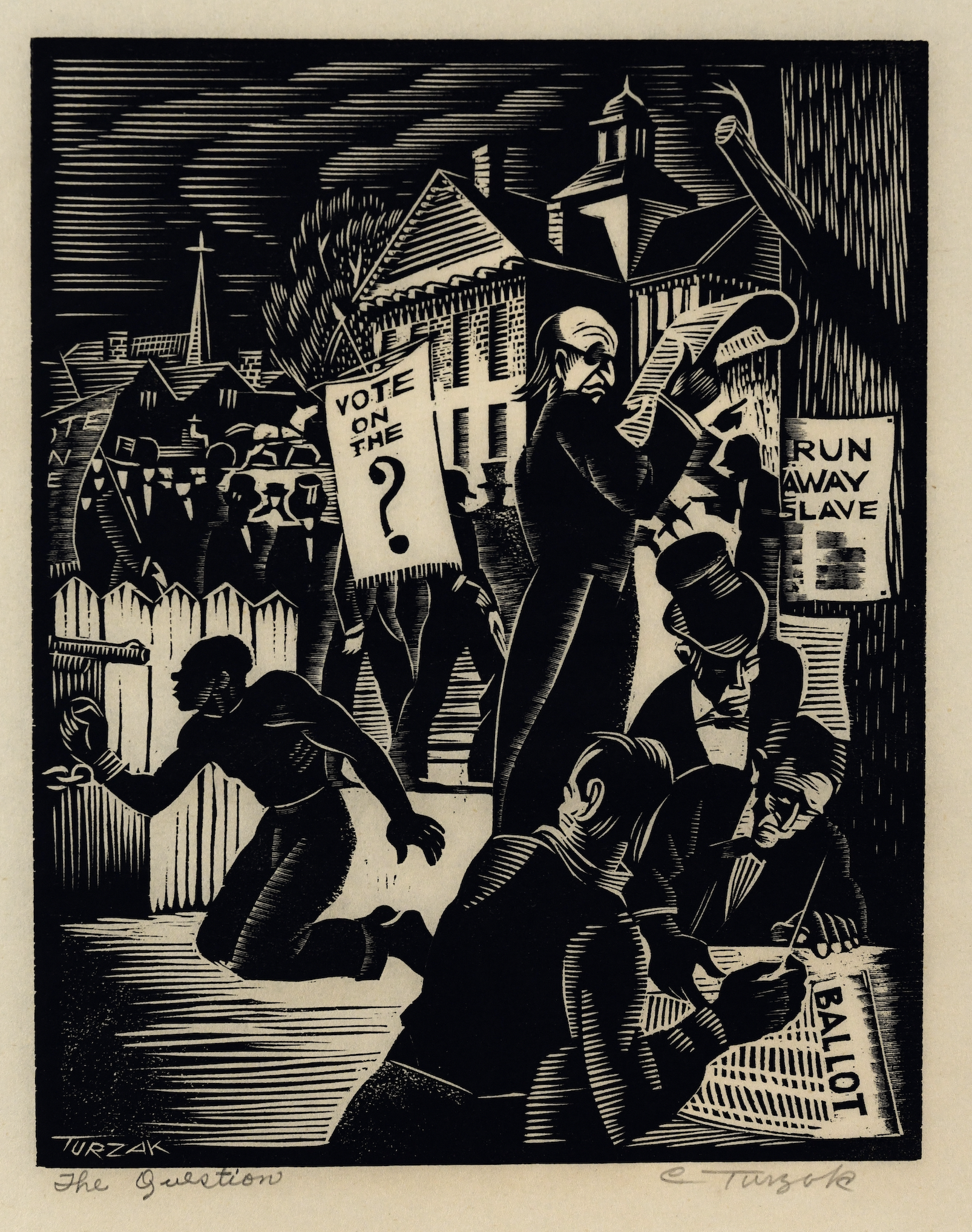 History of Illinois in Woodcuts, 08: The Question