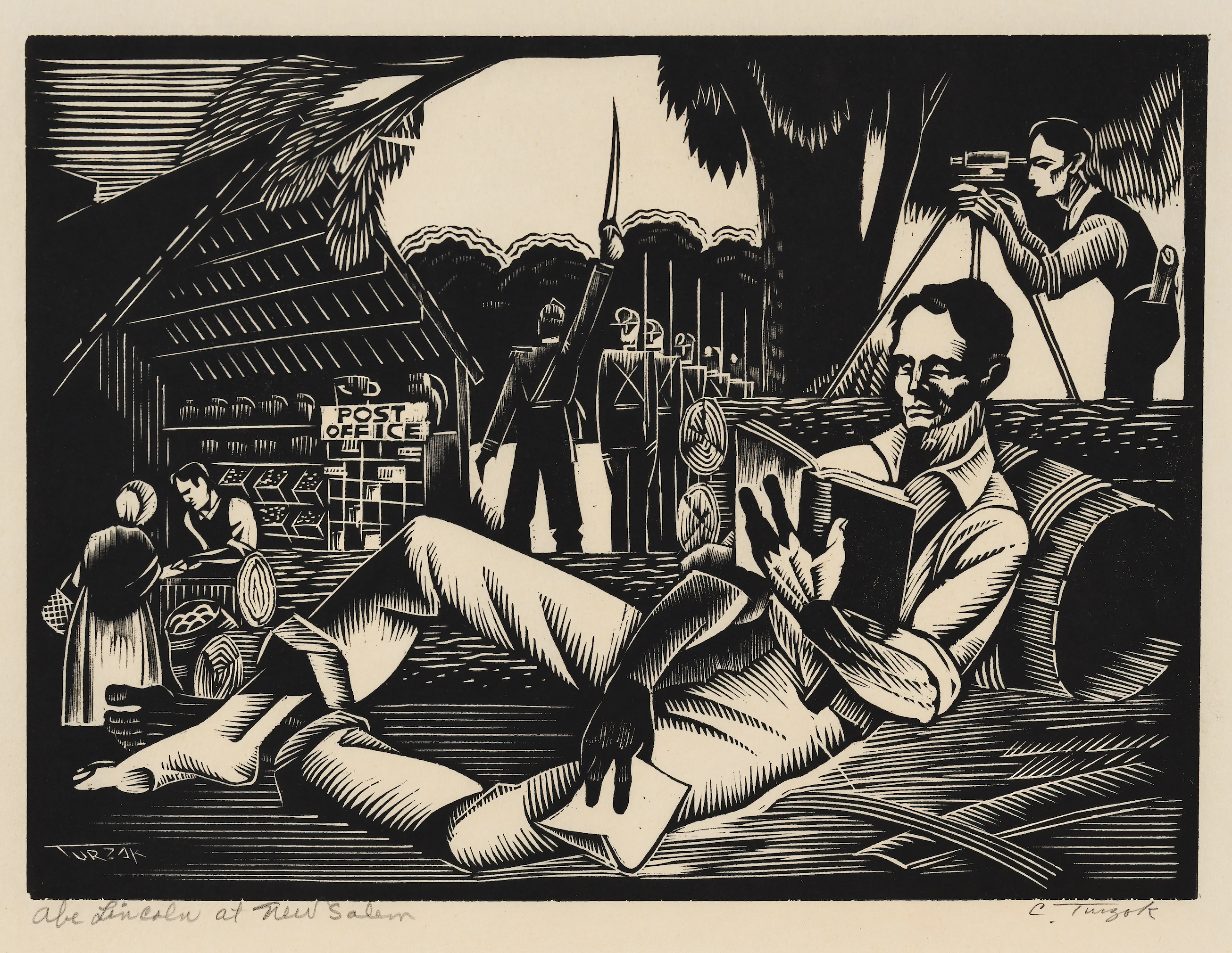 History of Illinois in Woodcuts, 07: Abe Lincoln at New Salem