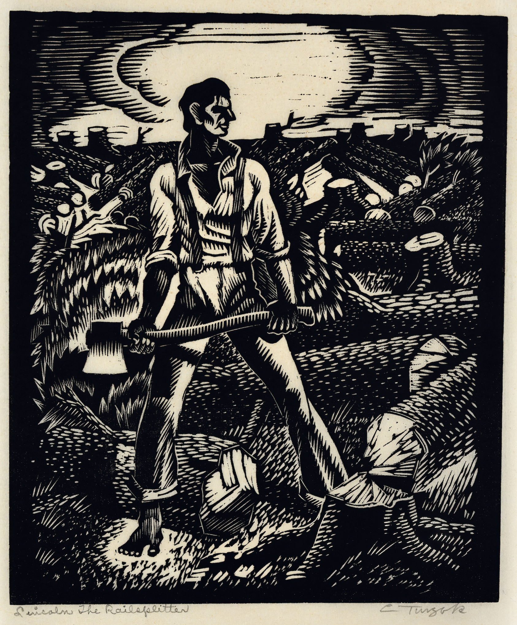 History of Illinois in Woodcuts, 05: Lincoln the Railsplitter